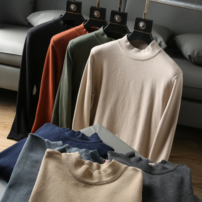 Новый осенне-зимний мужской свитер в японском стиле с полувысоким воротником, разноцветный, повседневный, универсальный, теплый, базовый слой, вязаный джемпер
Новый осенне-зимний мужской свитер в японском стиле с полувысоким воротником, разноцветный, повседневный, универсальный, теплый, базовый слой, вязаный джемпер