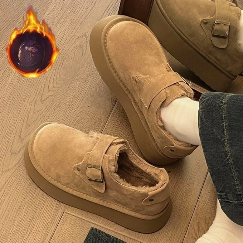 Women's Fleece-Lined Chunky-Soled Slip-Ons Autumn/Winter Wide-Toe Retro-Style Versatile Shoes
Women's Fleece-Lined Chunky-Soled Slip-Ons Autumn/Winter Wide-Toe Retro-Style Versatile Shoes