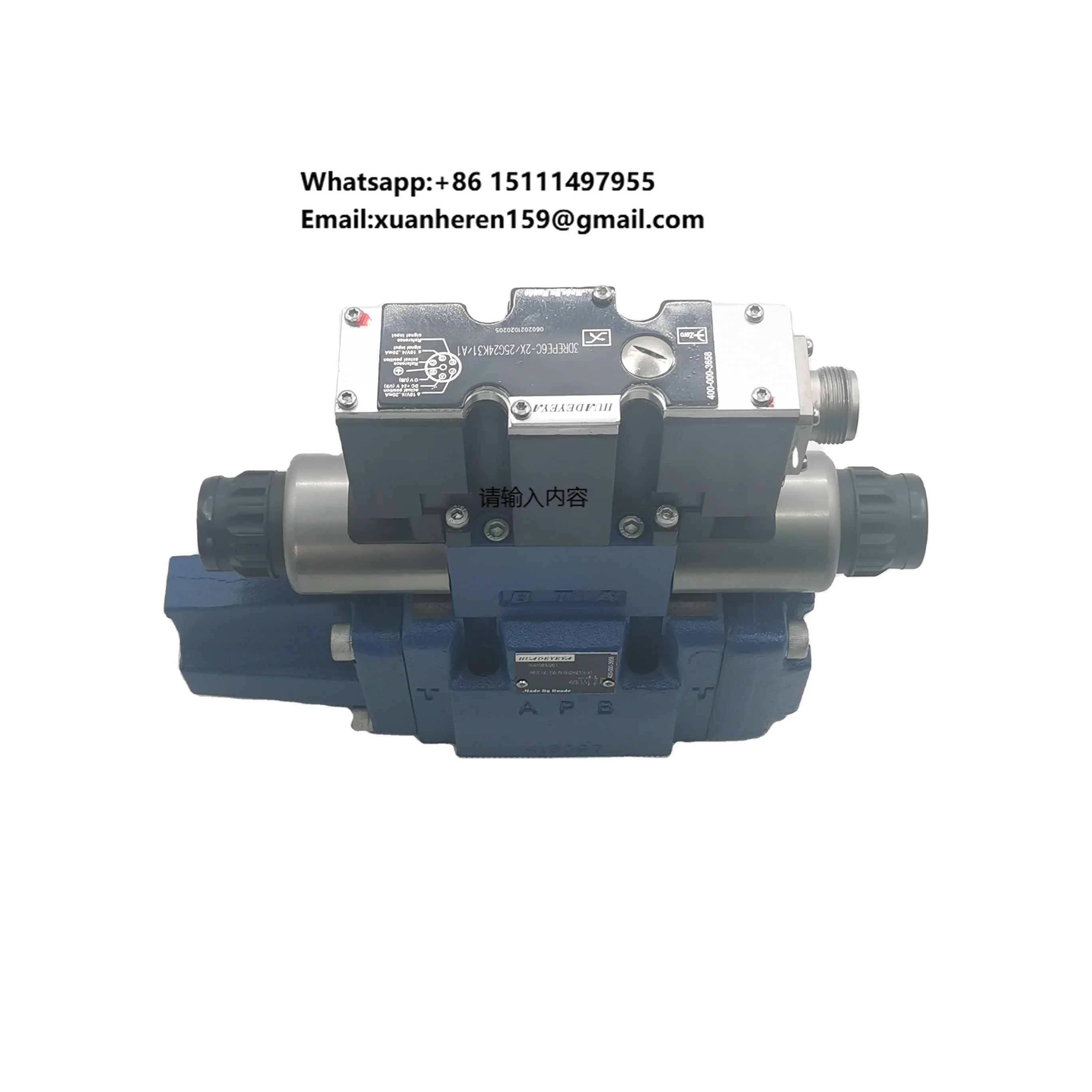 HUADE 4WRA 4WRE 4WRAE 4WREE 4WREEM 4WRZE 4WRK 4WRKE High Pressure 24V 500L/min Hydraulic Electrohydraulic Proportional Valve
HUADE 4WRA 4WRE 4WRAE 4WREE 4WREEM 4WRZE 4WRK 4WRKE High Pressure 24V 500L/min Hydraulic Electrohydraulic Proportional Valve