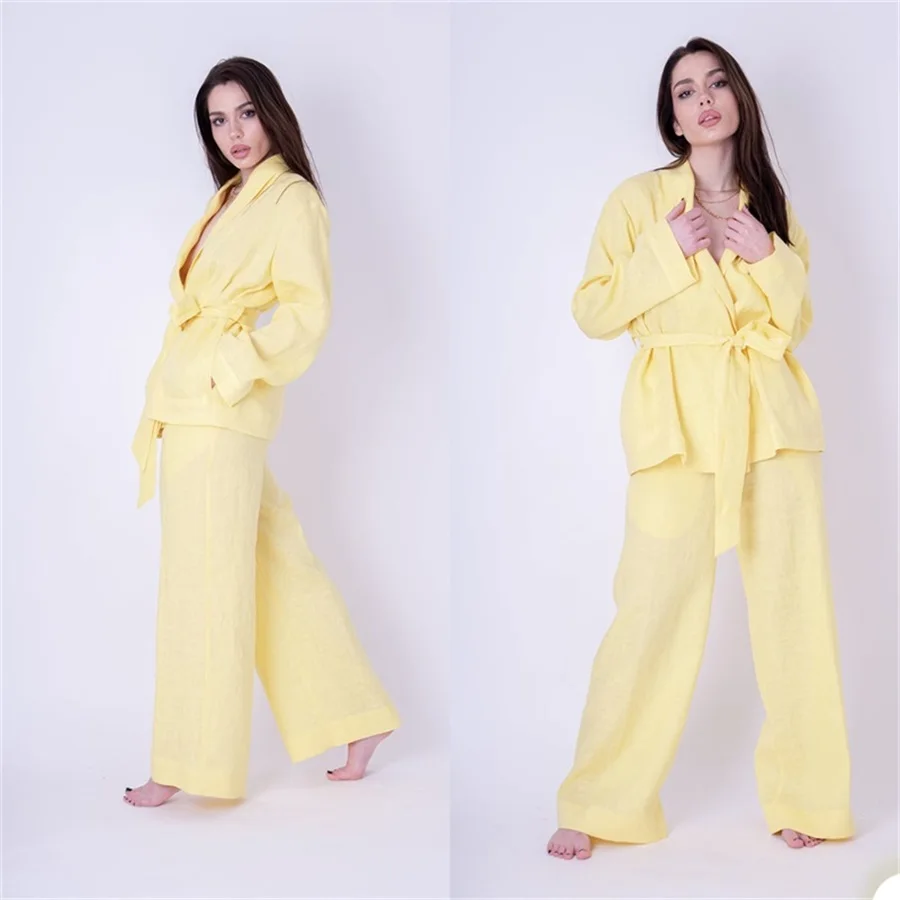 Solid Color Home Women Pajamas Suits sets 2023 2 Piece Blazer With Belt+Pants Party Prom Evening Dress Custom Made
Solid Color Home Women Pajamas Suits sets 2023 2 Piece Blazer With Belt+Pants Party Prom Evening Dress Custom Made