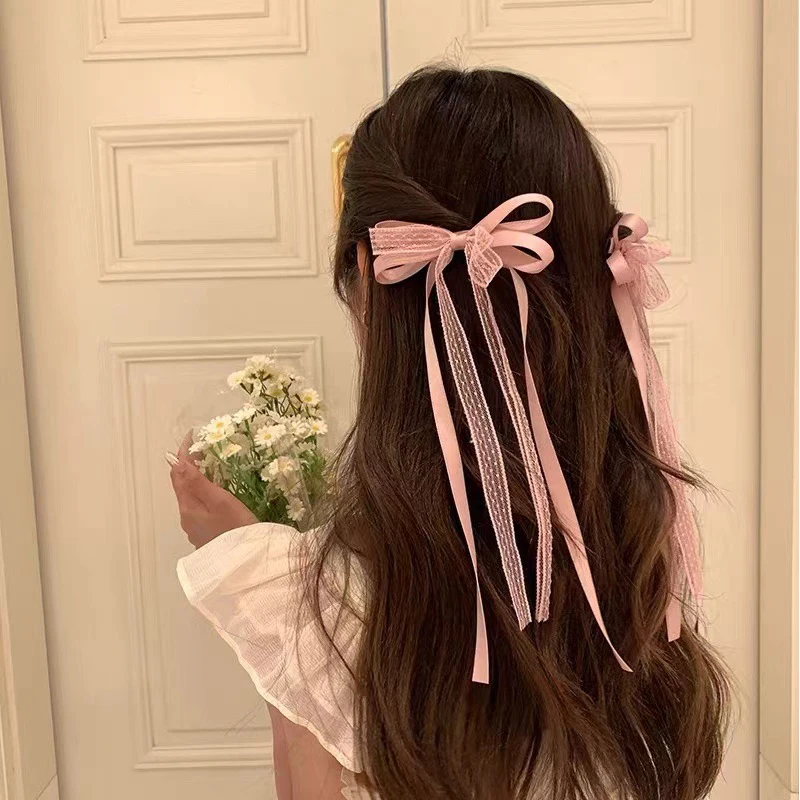 Lace Satin Ribbon Bow Ribbon Edge Clip Women's Tie Double Ponytail Braid Hair Clip Decoration High-end Hair Accessory
Lace Satin Ribbon Bow Ribbon Edge Clip Women's Tie Double Ponytail Braid Hair Clip Decoration High-end Hair Accessory