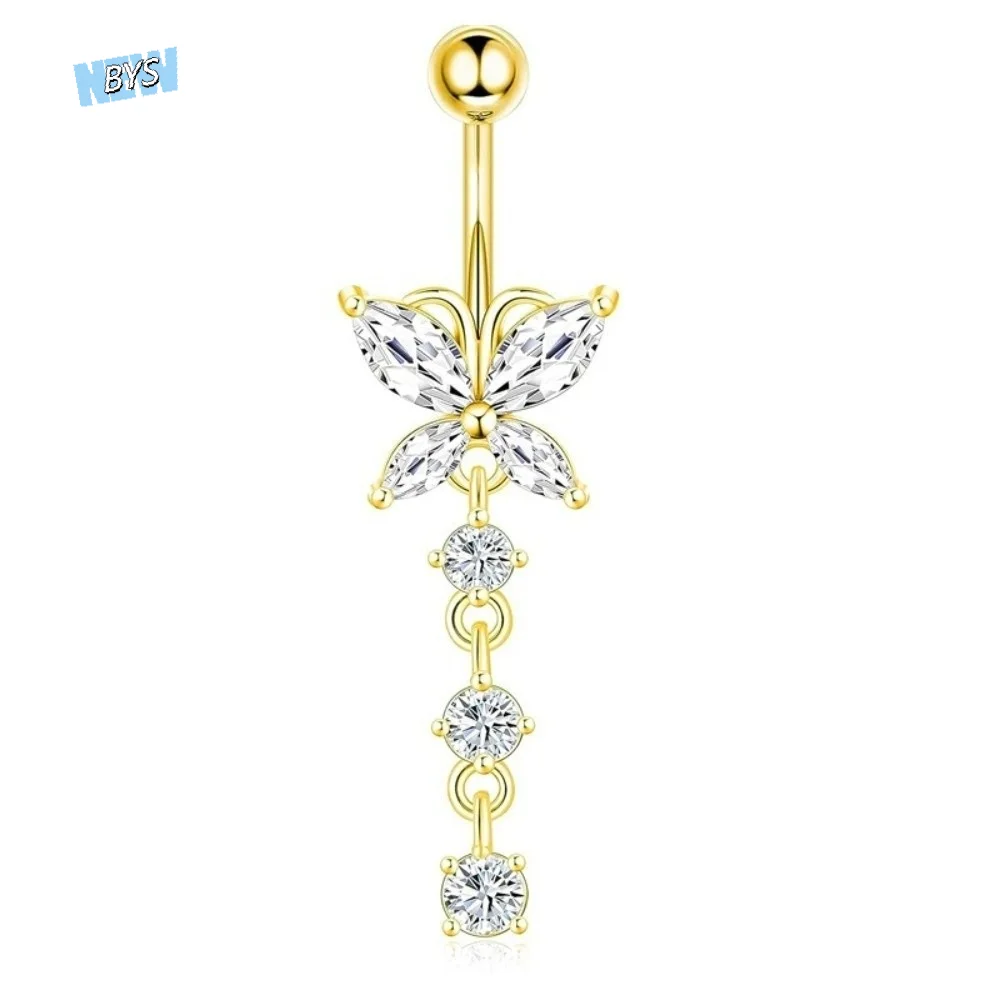 Fashion Stainless Steel Zircon Navel Ring Rhinestone Butterfly Body Piercing Jewelry Punk Hip Hop Belly Button Ring Girl
Fashion Stainless Steel Zircon Navel Ring Rhinestone Butterfly Body Piercing Jewelry Punk Hip Hop Belly Button Ring Girl