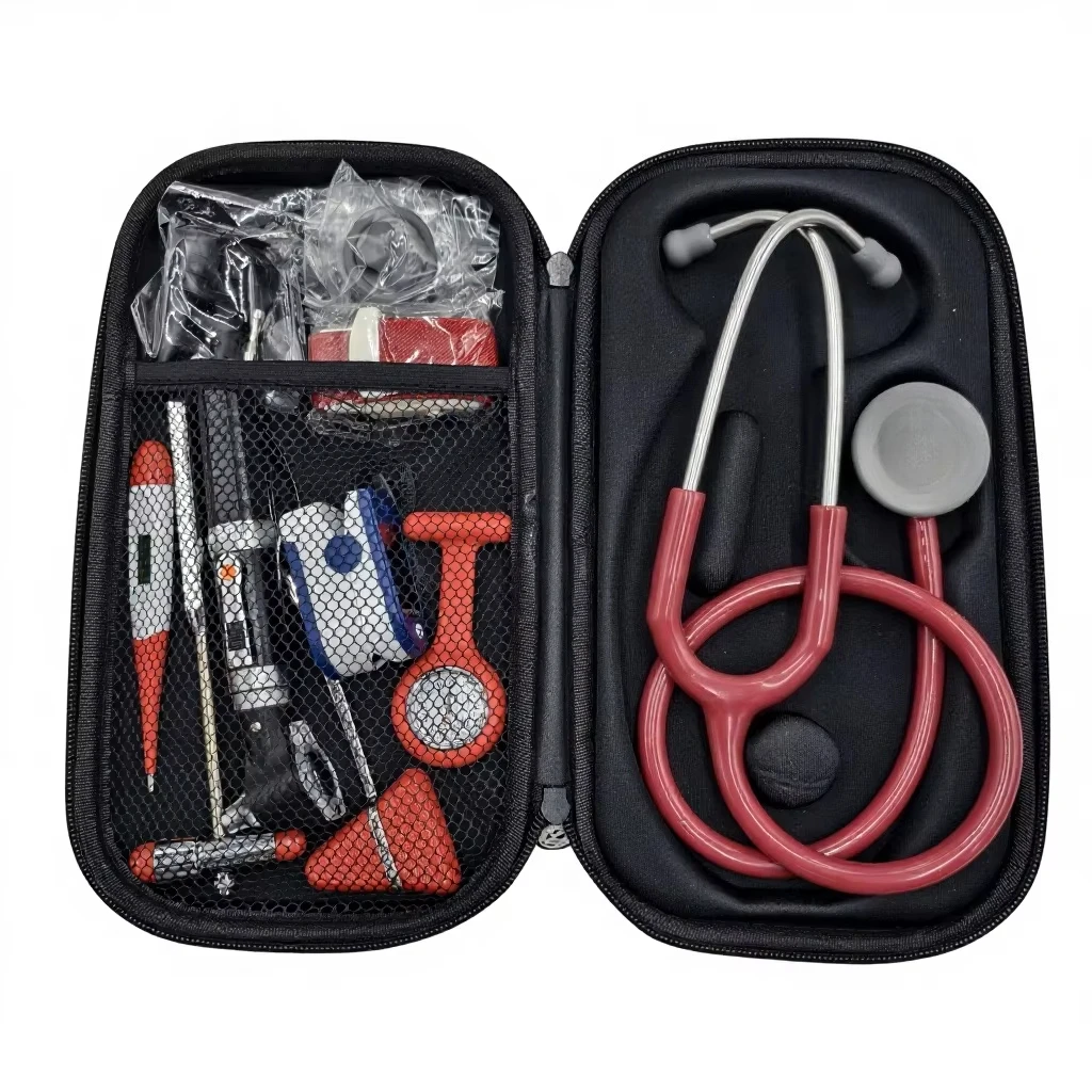 Portable Medical Stethoscope Kit with Otoscope - Multifunctional Diagnostic Tools for Nurses/Doctors (Purple/Red/Blue Case)
Portable Medical Stethoscope Kit with Otoscope - Multifunctional Diagnostic Tools for Nurses/Doctors (Purple/Red/Blue Case)