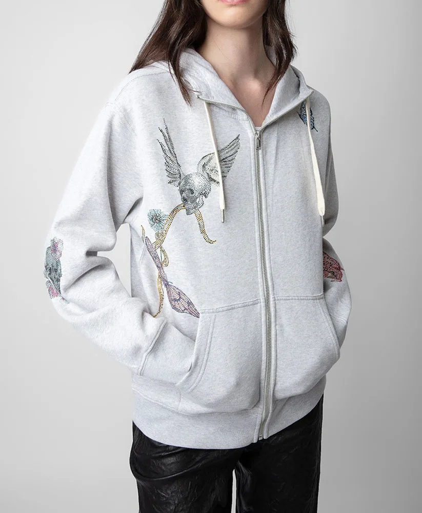 Women's Cardigan Rhinestone Sweatshirt Hoodie Long Sleeve Diamond Butterfly Skull Zippered Fleece Zipper Pocket Sweatshirt
Women's Cardigan Rhinestone Sweatshirt Hoodie Long Sleeve Diamond Butterfly Skull Zippered Fleece Zipper Pocket Sweatshirt