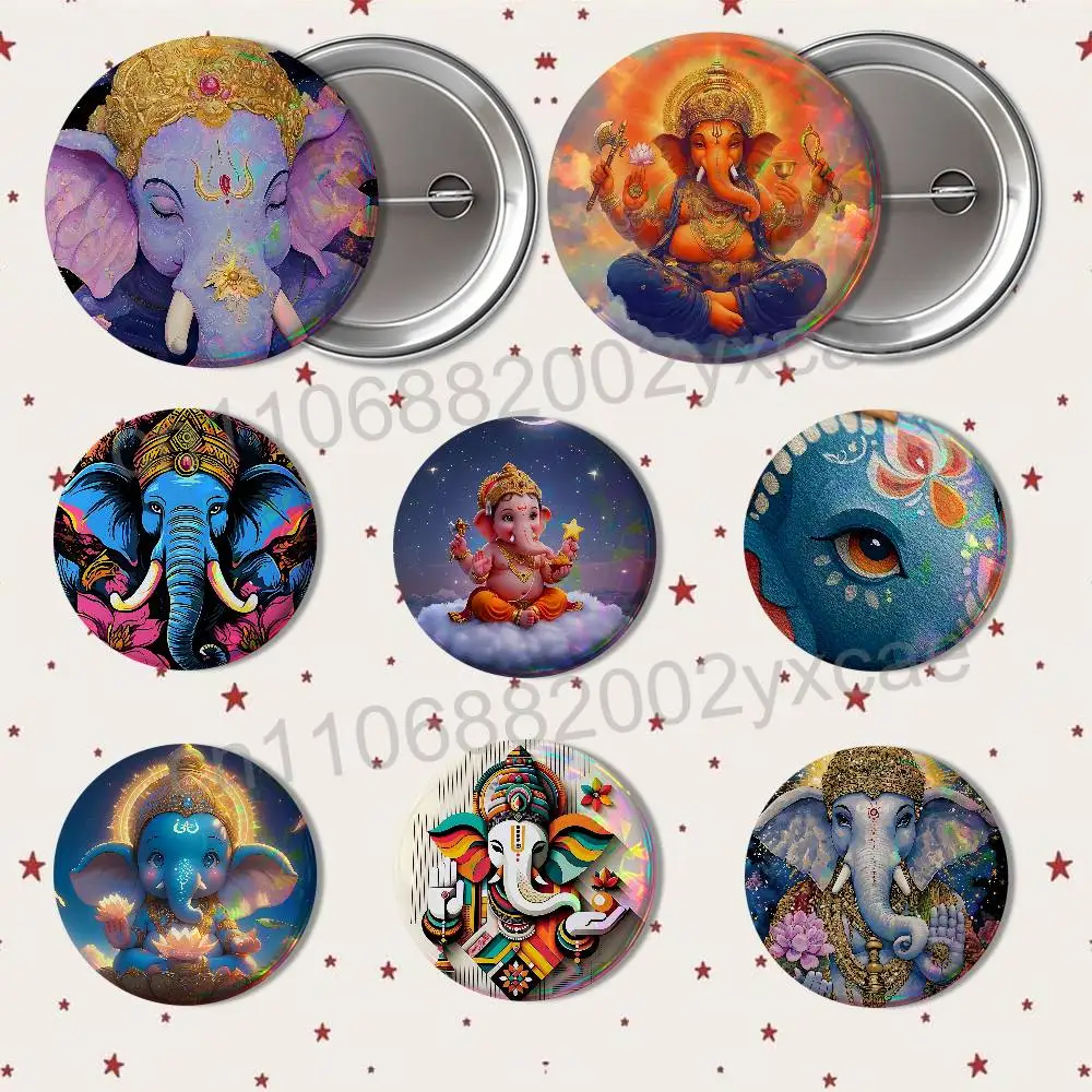 Elephant God cute Ganesh Badge on Backpack Clothes decoration Tinplate Round Brooch Funny Custom Gifts for Friend
Elephant God cute Ganesh Badge on Backpack Clothes decoration Tinplate Round Brooch Funny Custom Gifts for Friend