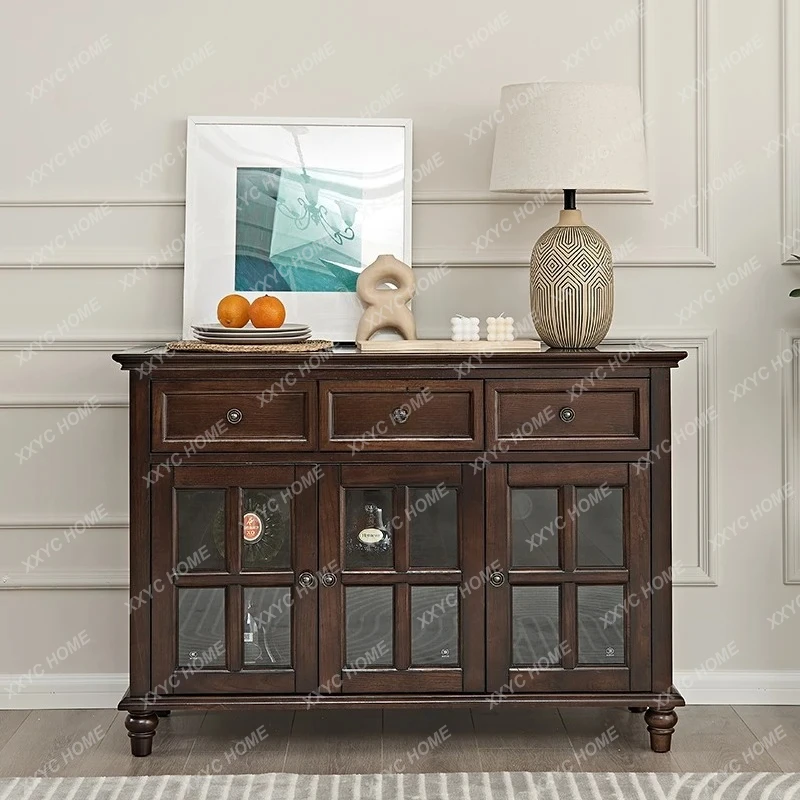 Country Retro Sideboard Glass Door Wine Cabinet Solid Wood Small Apartment Light Luxury Integrated Wall Tea Cabinet
Country Retro Sideboard Glass Door Wine Cabinet Solid Wood Small Apartment Light Luxury Integrated Wall Tea Cabinet