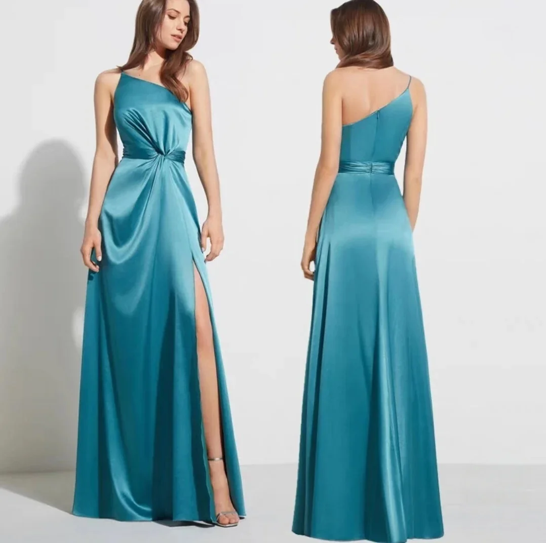 Jade Blue Satin Evening Gown for Women Sexy Square Neck Bridesmaid Dress High Slit Formal Party Dress Long Dress for Party 10 Sce7ce8c938f14022b908172d8ea0165cq