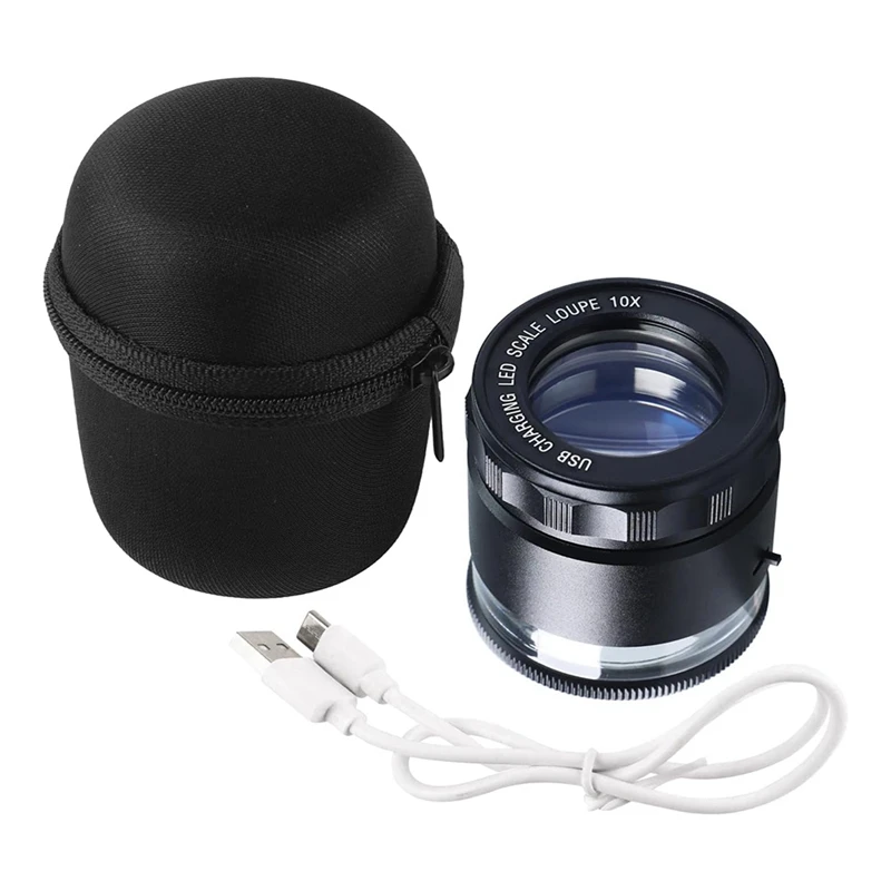 10X Rechargeable Magnifier With Optical Glass Lens With Removable Multi-Function Scale With LED Light For Coinsand Stamp Durable
10X Rechargeable Magnifier With Optical Glass Lens With Removable Multi-Function Scale With LED Light For Coinsand Stamp Durable