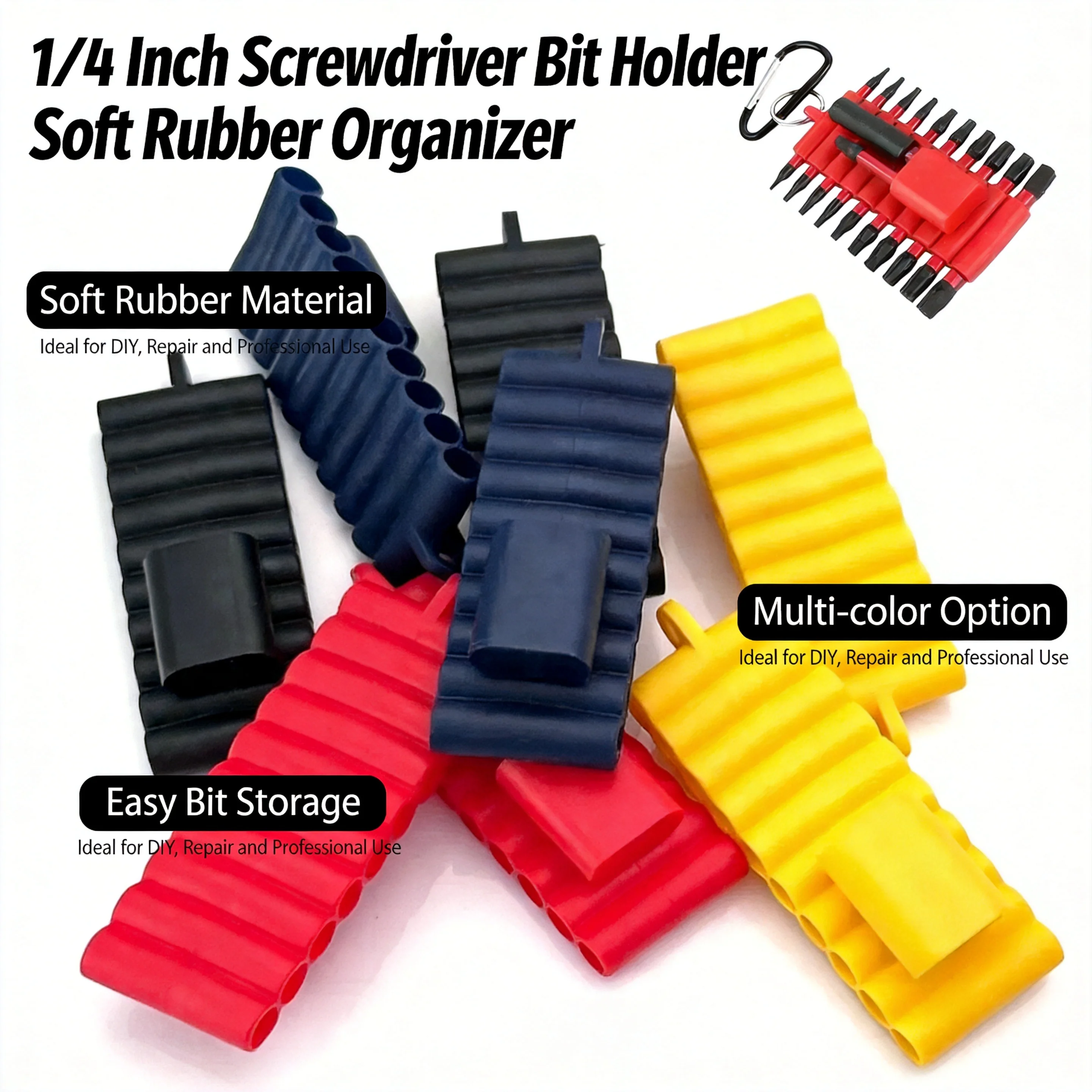 1Pcs Soft Screwdriver Bit Holder, 1/4 Inch Hex 22 Holes Rubber Organizer for Drill Bits, Screwdriver Heads, Power Tool
1Pcs Soft Screwdriver Bit Holder, 1/4 Inch Hex 22 Holes Rubber Organizer for Drill Bits, Screwdriver Heads, Power Tool