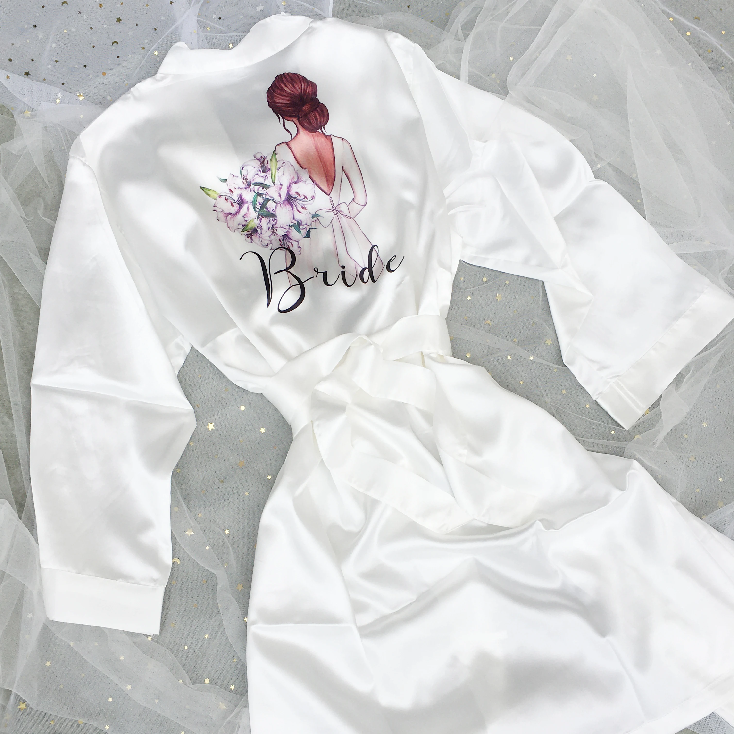 Kimono Satin Pajamas with Black Letters, Bridesmaid Bathrobe, Team Bride Robe, Wedding Party
Kimono Satin Pajamas with Black Letters, Bridesmaid Bathrobe, Team Bride Robe, Wedding Party