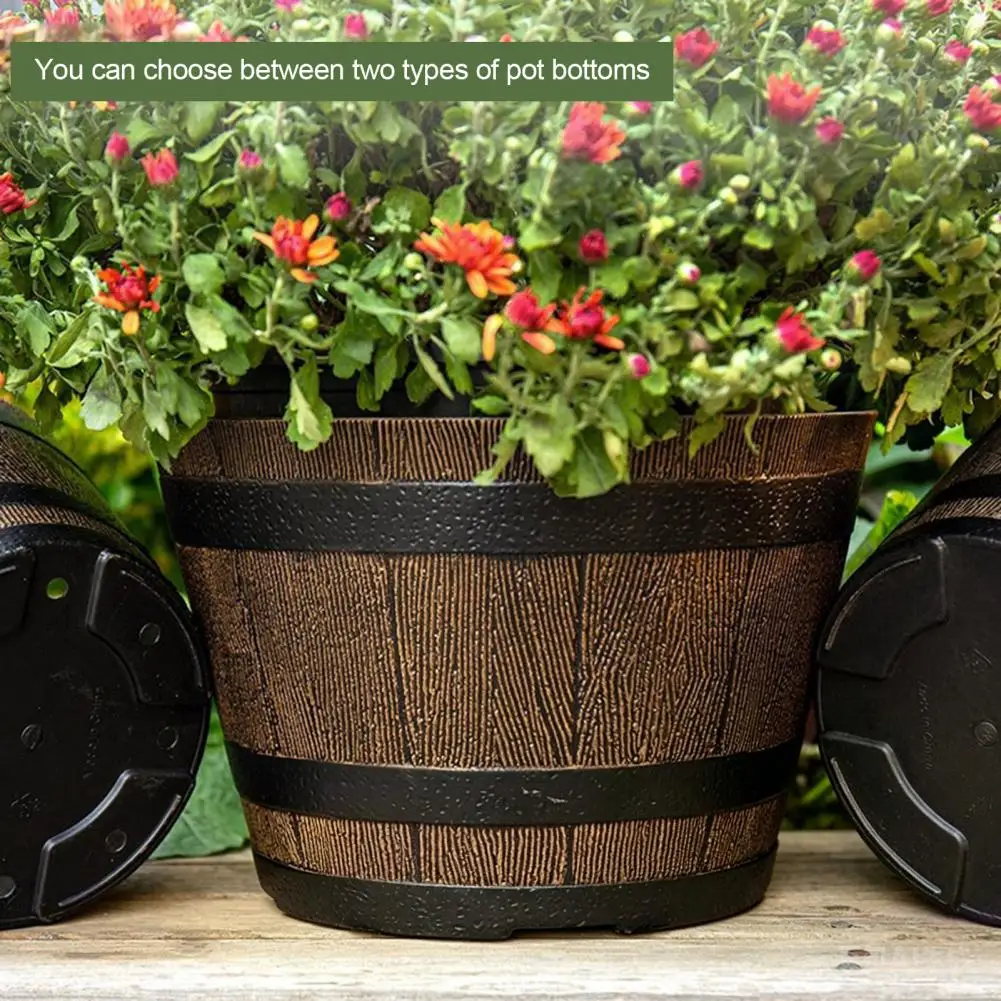 2026 Rustic Barrel-Style Round Planter, Wood-Inspired Finish Resin Planter with Built-In Drainage System, for Outdoor Patio And
2026 Rustic Barrel-Style Round Planter, Wood-Inspired Finish Resin Planter with Built-In Drainage System, for Outdoor Patio And