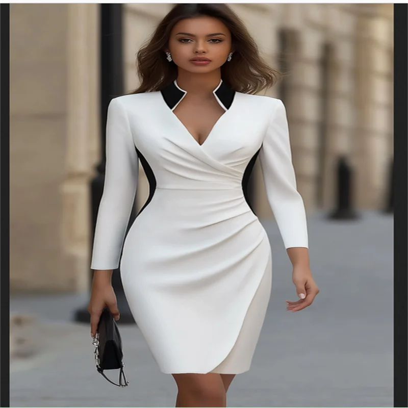 Элегантное короткое вечернее рабочее платье, белое мини-платье-футляр с v-образным вырезом, коктейльное женское вечернее платье с длинными рукавами по индивидуальному заказу
Элегантное короткое вечернее рабочее платье, белое мини-платье-футляр с v-образным вырезом, коктейльное женское вечернее платье с длинными рукавами по индивидуальному заказу
