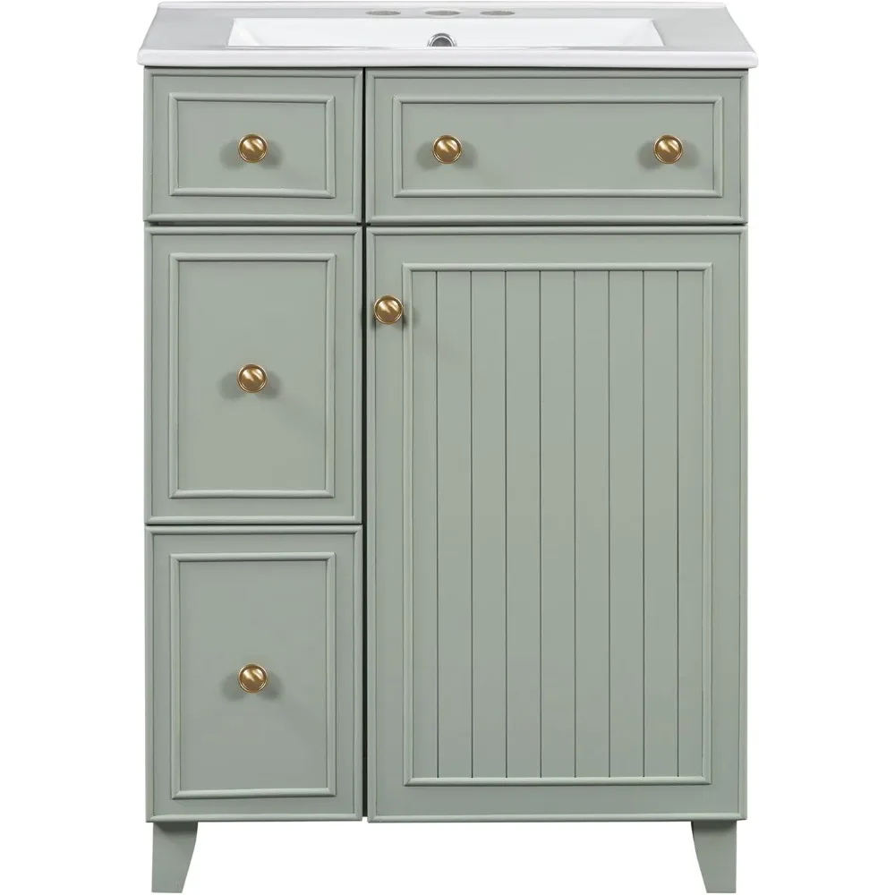 24 Inch Bathroom Vanity with Ceramic Sink,Bathroom Vanity Cabinet with 2 Drawers, 1 Door, Modern Freestanding Black Bathroom Van
24 Inch Bathroom Vanity with Ceramic Sink,Bathroom Vanity Cabinet with 2 Drawers, 1 Door, Modern Freestanding Black Bathroom Van
