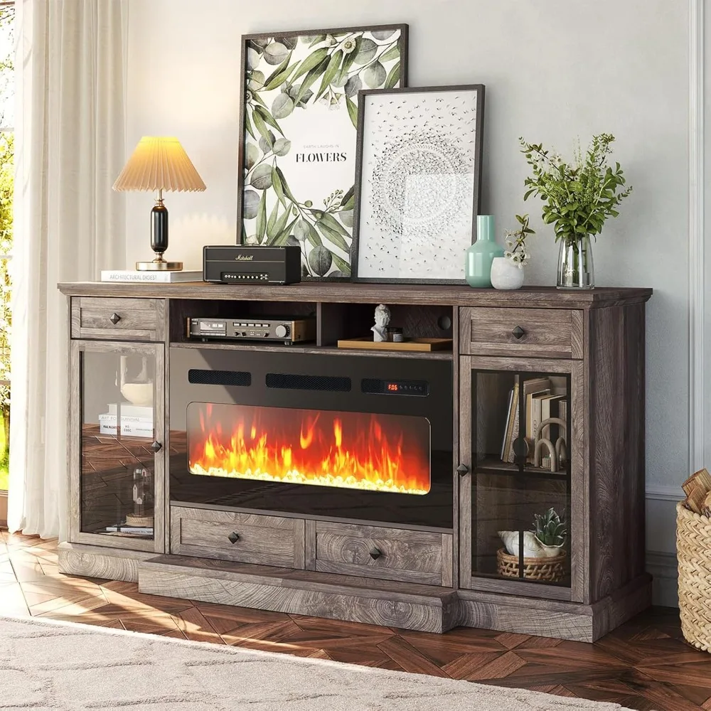 Fireplace TV Stand for 80 Inch TV, Entertainment Center with 36" Electric Fireplace, Media Console Cabinet for Living Room
Fireplace TV Stand for 80 Inch TV, Entertainment Center with 36" Electric Fireplace, Media Console Cabinet for Living Room