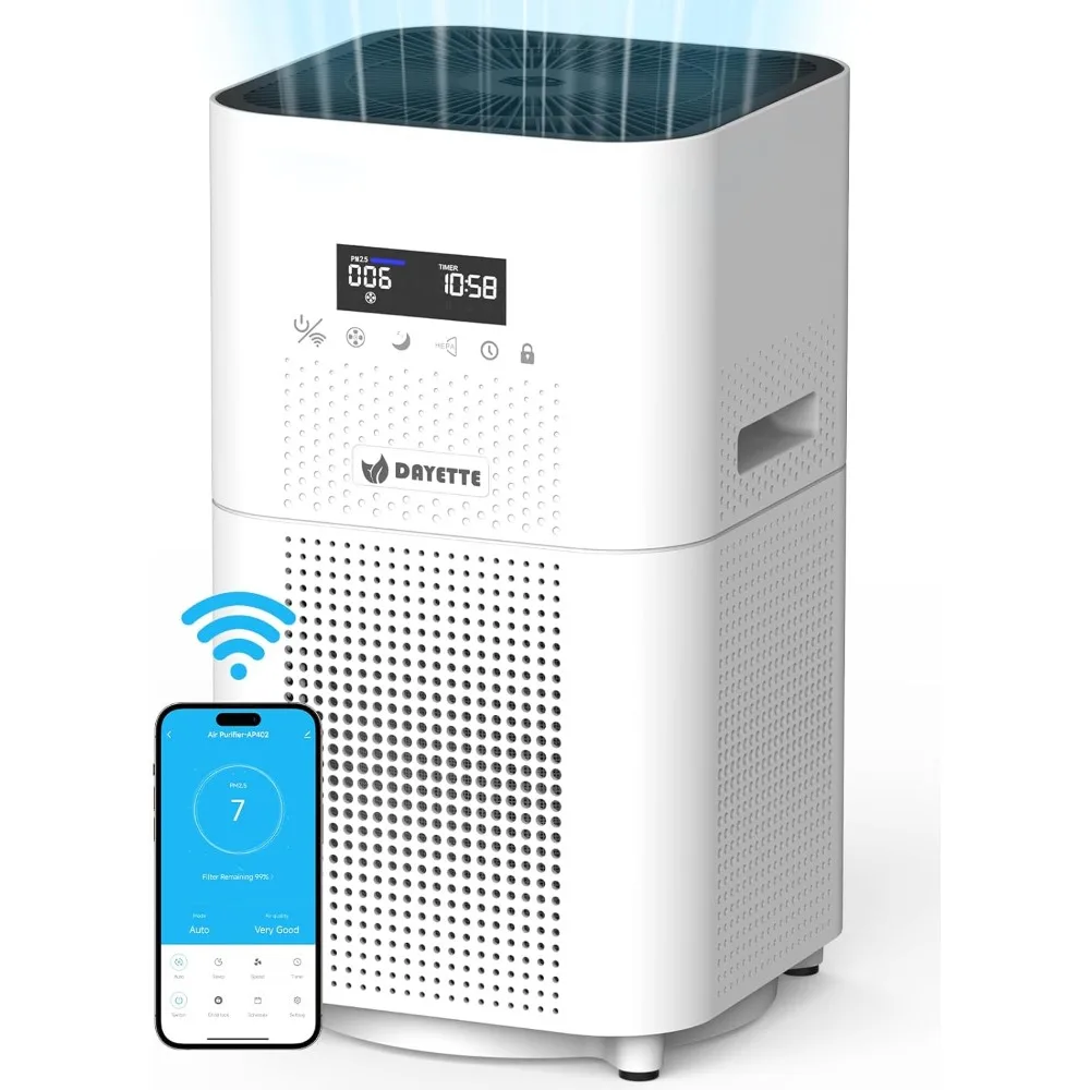 Умные очистители воздуха WIFI для дома, больших помещений площадью до 3000 кв. футов, очиститель воздуха APP и Alexa Control, фильтр H14 Ture HEPA
Умные очистители воздуха WIFI для дома, больших помещений площадью до 3000 кв. футов, очиститель воздуха APP и Alexa Control, фильтр H14 Ture HEPA