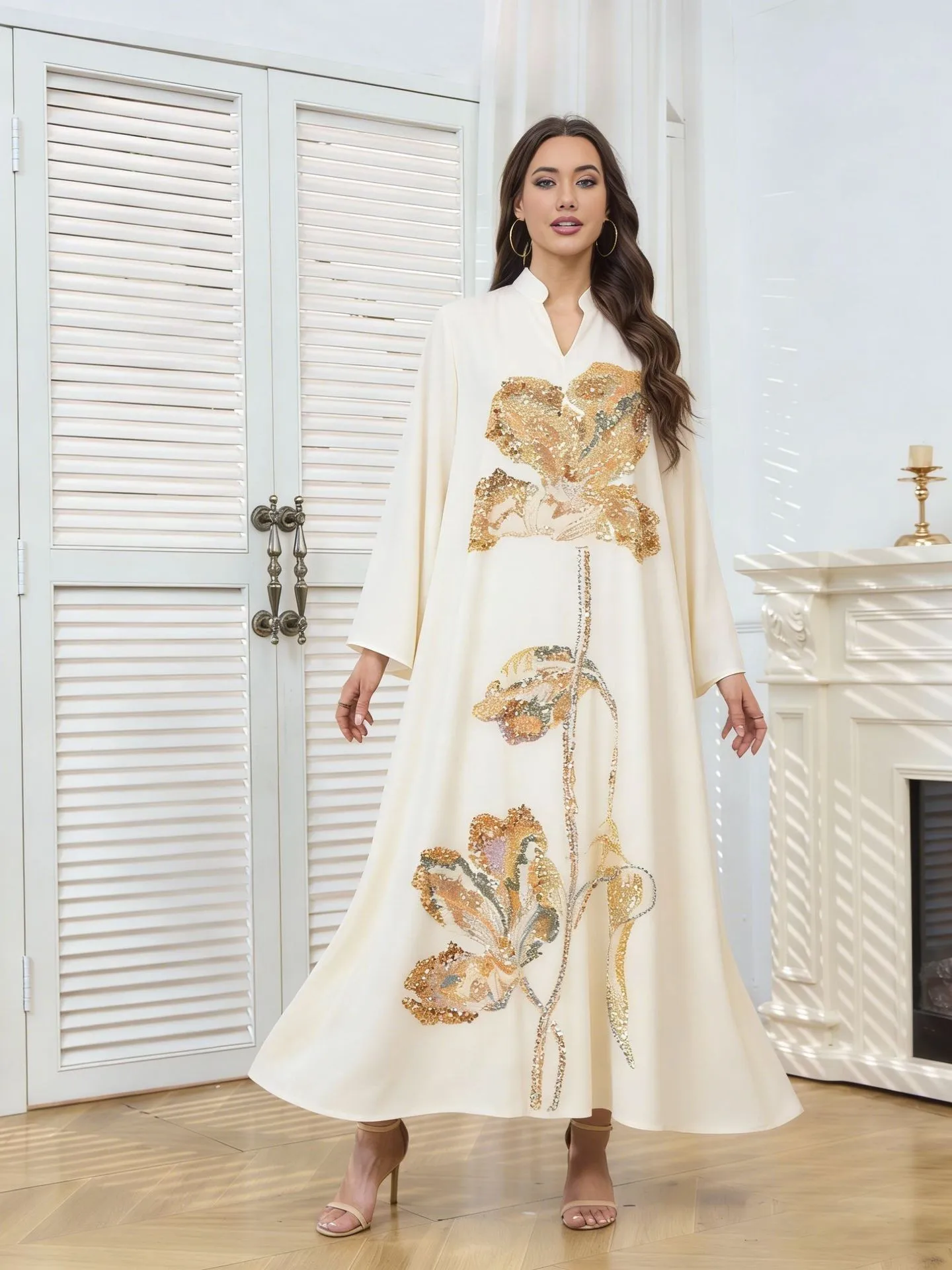Elegant Embroidered Beaded Floral Women's plus Size A-Line Travel Dress Fashionable Midi Gown for Party Casual Outing Tour
Elegant Embroidered Beaded Floral Women's plus Size A-Line Travel Dress Fashionable Midi Gown for Party Casual Outing Tour