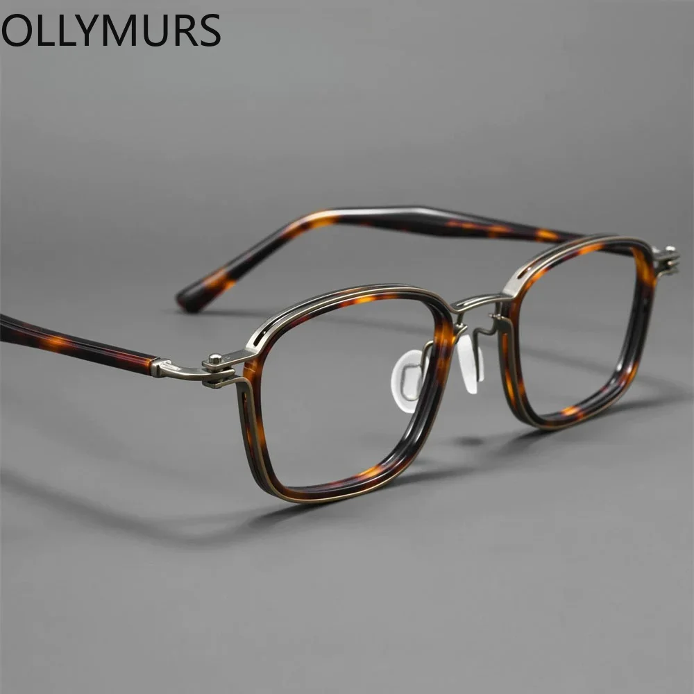OLLYMURS Men Industrial Retro Square Titanium Eyewear Hand Crafted Prescription Glasses Eyeglasses Tortoiseshell Acetate
OLLYMURS Men Industrial Retro Square Titanium Eyewear Hand Crafted Prescription Glasses Eyeglasses Tortoiseshell Acetate