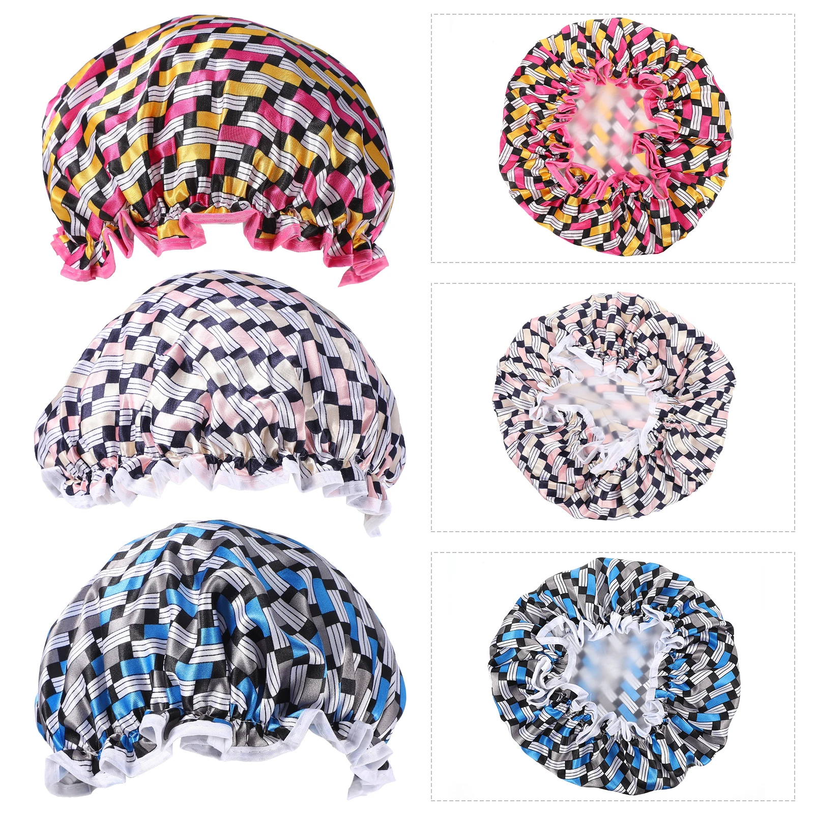 Water Proof Shower Cap Polyester Adjustable Hair Bonnet Bathing Double Layer Caps Night Cleansing
Water Proof Shower Cap Polyester Adjustable Hair Bonnet Bathing Double Layer Caps Night Cleansing