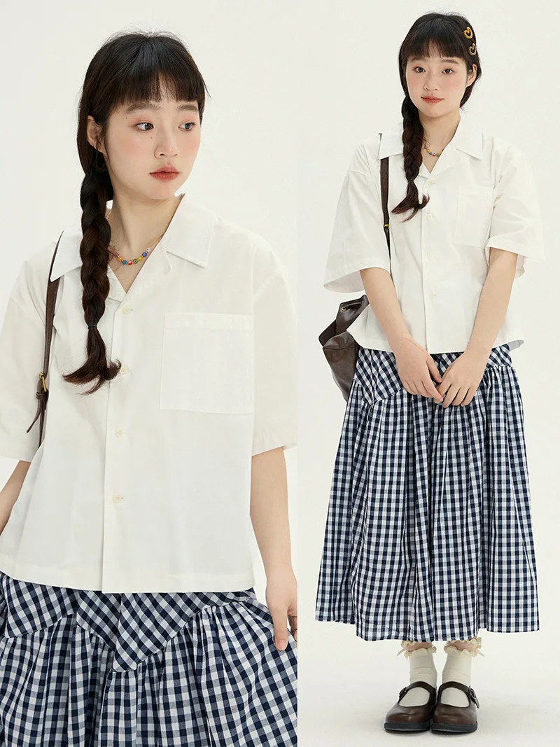 VOUSALME Summer White ort Sve Women's Casual Pure Color Collared irt Basic Versatile Loose Fit Cotton 00% Button up
VOUSALME Summer White ort Sve Women's Casual Pure Color Collared irt Basic Versatile Loose Fit Cotton 00% Button up