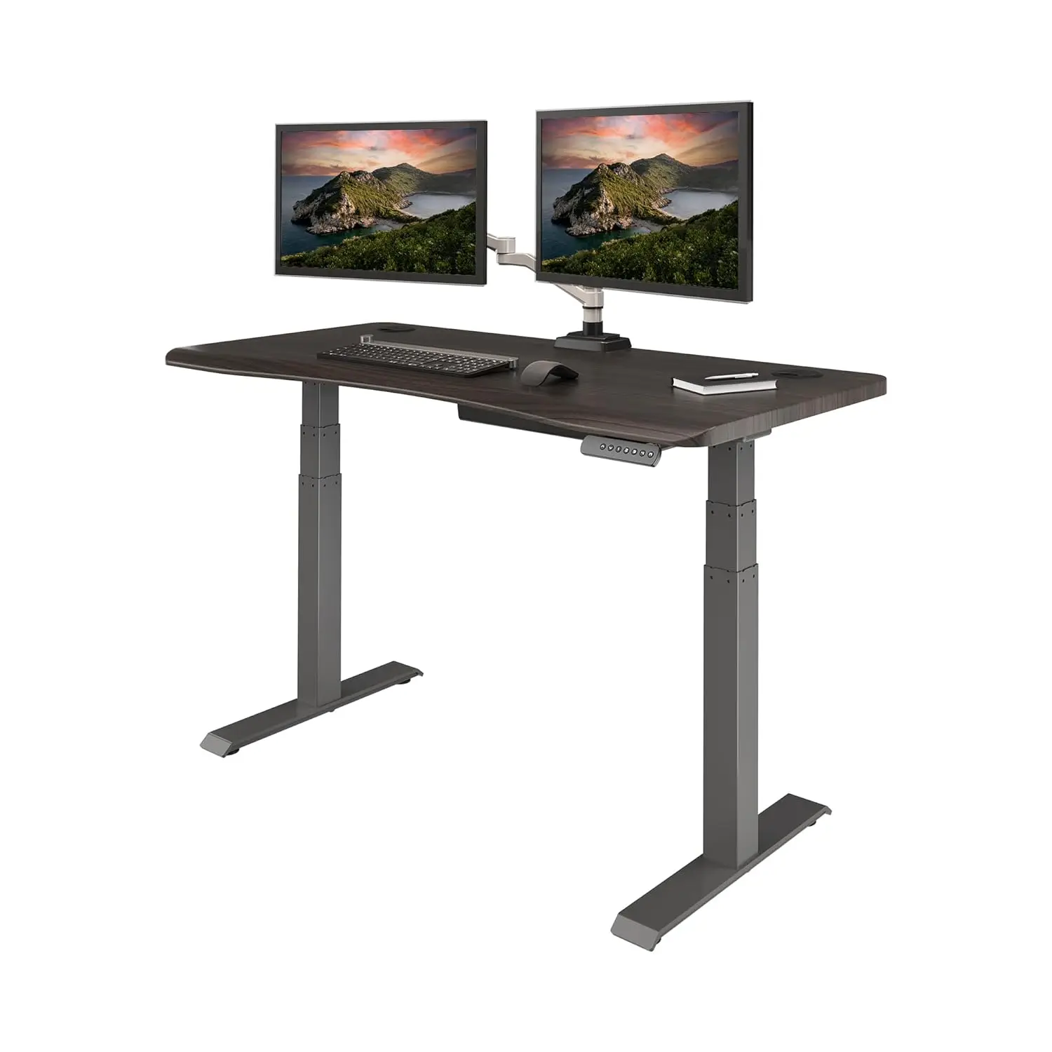 54x26 Electric Height Adjustable Desk Sit Stand Curved Edge 4 Memory Quick Assembly 200lb Espresso Customized
54x26 Electric Height Adjustable Desk Sit Stand Curved Edge 4 Memory Quick Assembly 200lb Espresso Customized