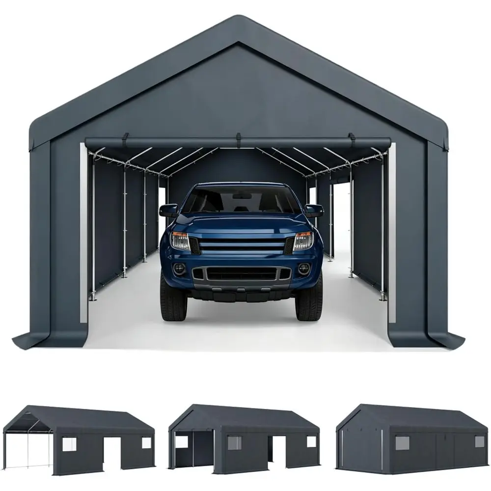 Portable Garage Carport,13x24t Car Tent Shed Carports Outside Storage Tents Shelter, Heavy Duty Garages Shelters Waterproo UV Re
Portable Garage Carport,13x24t Car Tent Shed Carports Outside Storage Tents Shelter, Heavy Duty Garages Shelters Waterproo UV Re