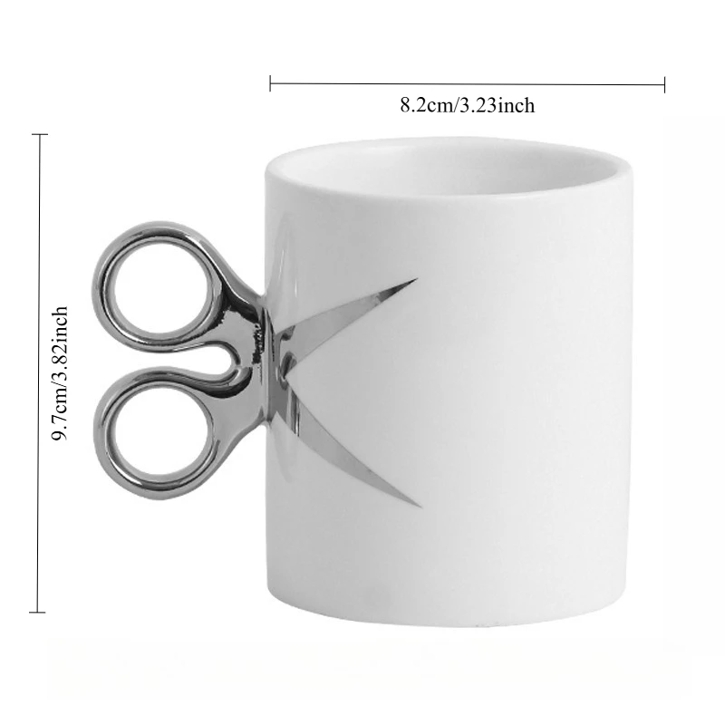Novel Ceramic Cup in Scissor Handle Shape, Ideal for Home Breakfast, Office Water Drinking or Coffee, Unique Kitchen Mug Gift
Novel Ceramic Cup in Scissor Handle Shape, Ideal for Home Breakfast, Office Water Drinking or Coffee, Unique Kitchen Mug Gift