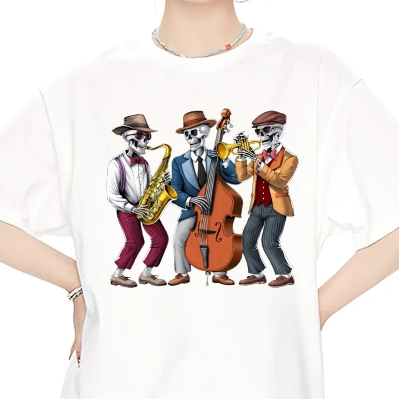 Skeleton Jazz T Shirt Men Couple Combination Clothes Short Sleeve Collar Fashion Women Cotton
Skeleton Jazz T Shirt Men Couple Combination Clothes Short Sleeve Collar Fashion Women Cotton