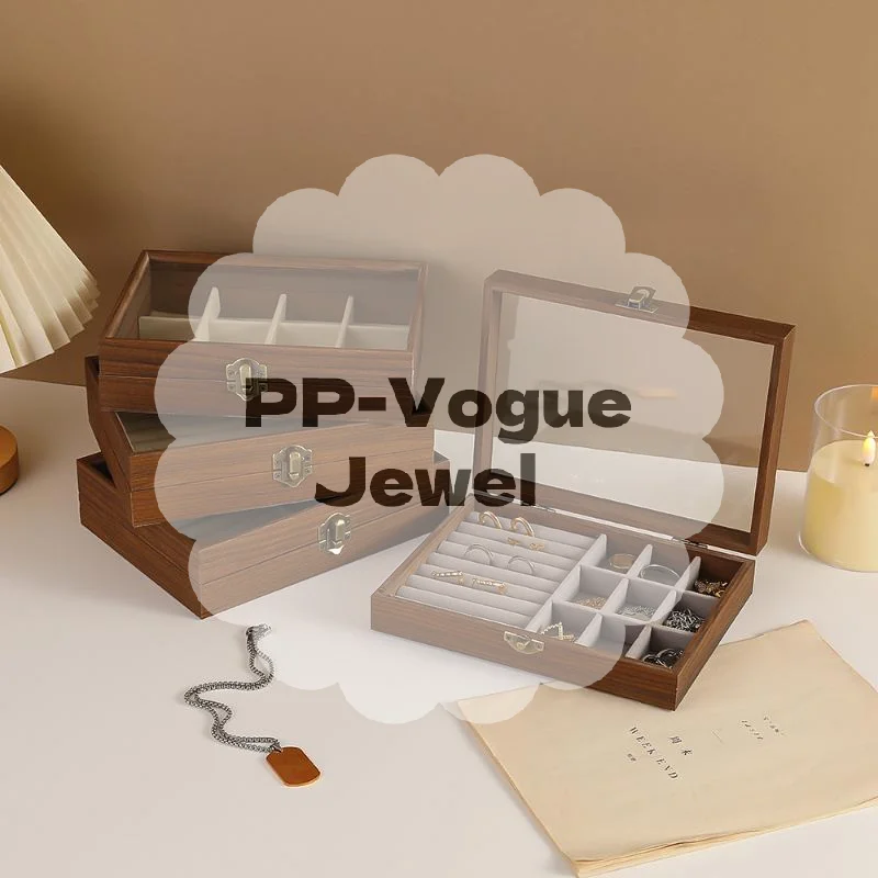 Vintage Jewelry Wood Storage Box Velvet Glass Lid Dust-proof Jewelry Organizer
Vintage Jewelry Wood Storage Box Velvet Glass Lid Dust-proof Jewelry Organizer