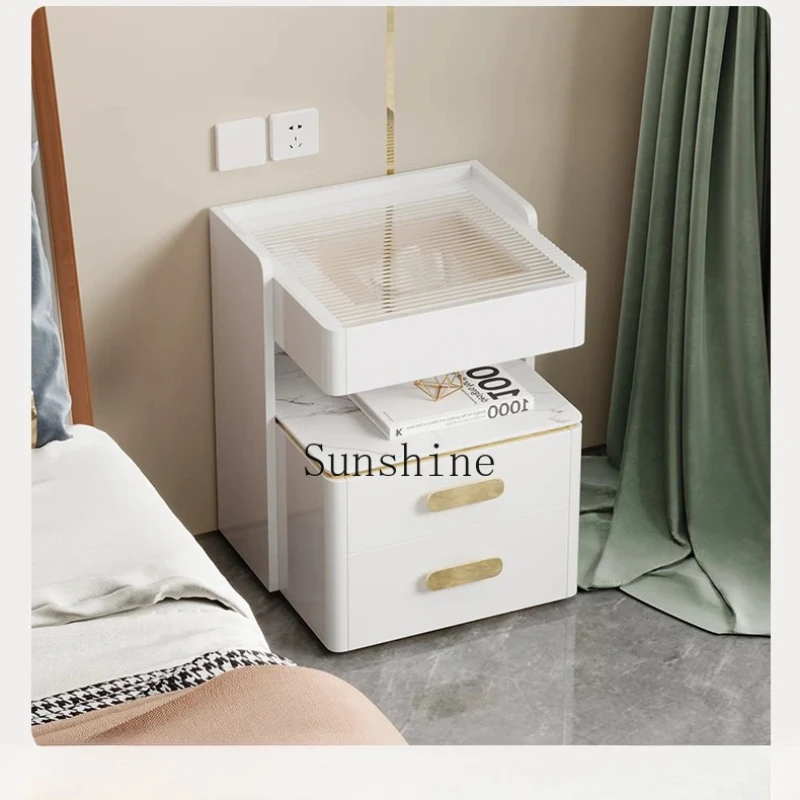 Black light luxury high-end bedside table three-color ambient light multi-function safe
Black light luxury high-end bedside table three-color ambient light multi-function safe