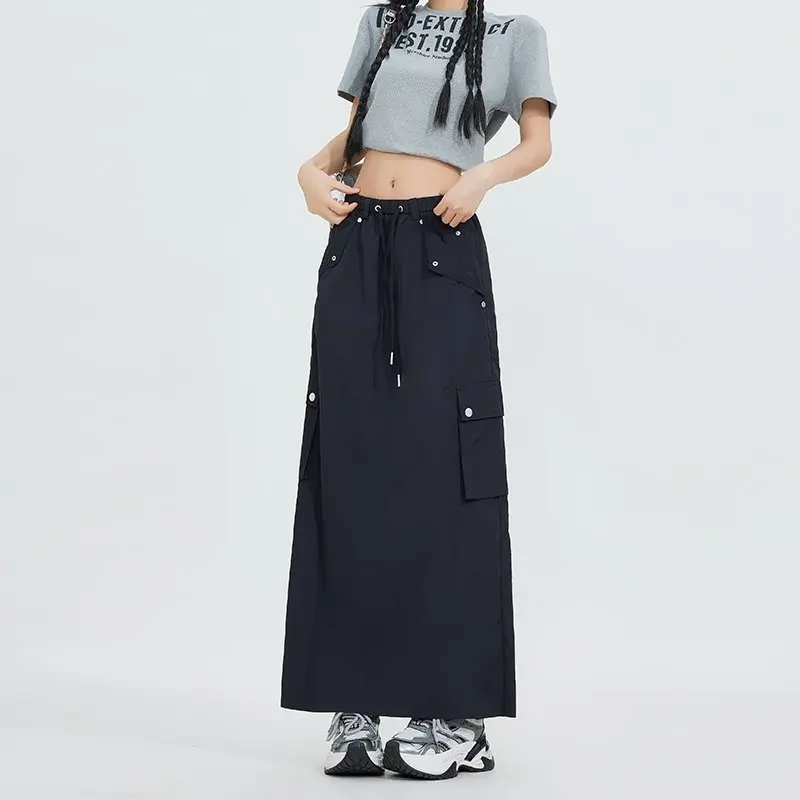 Sweet Girl Sport Y2k Skirt Women Streetwear Summer Casual Drawstring Elastic Waist Large Pocket Slit Retro Long Cargo Skirts
Sweet Girl Sport Y2k Skirt Women Streetwear Summer Casual Drawstring Elastic Waist Large Pocket Slit Retro Long Cargo Skirts