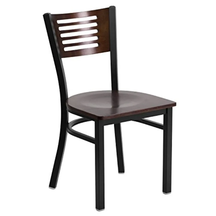 HERCULES Series Black Slat Back Metal Restaurant Chair - Walnut Wood Back and Seat
HERCULES Series Black Slat Back Metal Restaurant Chair - Walnut Wood Back and Seat