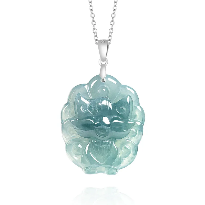 Natural A-grade Blue Water Nine-Tailed Fox Ice-Quality Jade Pendant S925 Silver-Plated Women's Fashion Jewelry Drop Shipping
Natural A-grade Blue Water Nine-Tailed Fox Ice-Quality Jade Pendant S925 Silver-Plated Women's Fashion Jewelry Drop Shipping