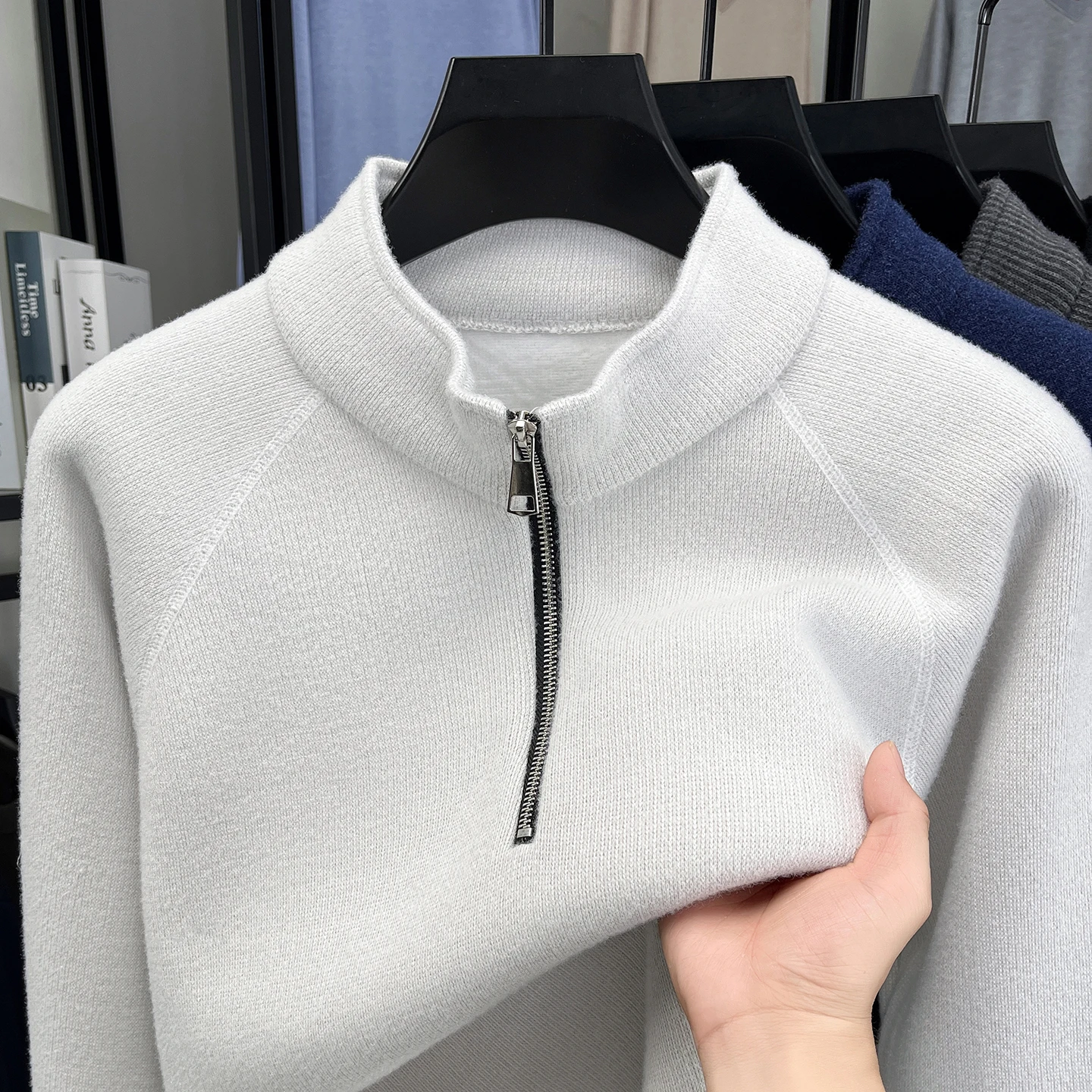 Korea Velvet Half Zipper Plus Velvet Padded Sweater Autumn and Winter One Velvet Warm Long Sleeve T-shirt Men
Korea Velvet Half Zipper Plus Velvet Padded Sweater Autumn and Winter One Velvet Warm Long Sleeve T-shirt Men