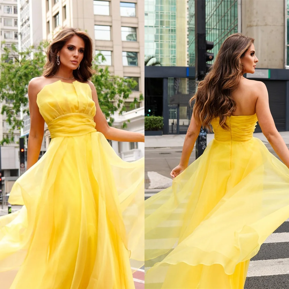 Customized Soft Yellow Chiffon Evening Dress Exquisite Strapless Sleeveless Homecoming Dresses Classic Special Occasio
Customized Soft Yellow Chiffon Evening Dress Exquisite Strapless Sleeveless Homecoming Dresses Classic Special Occasio