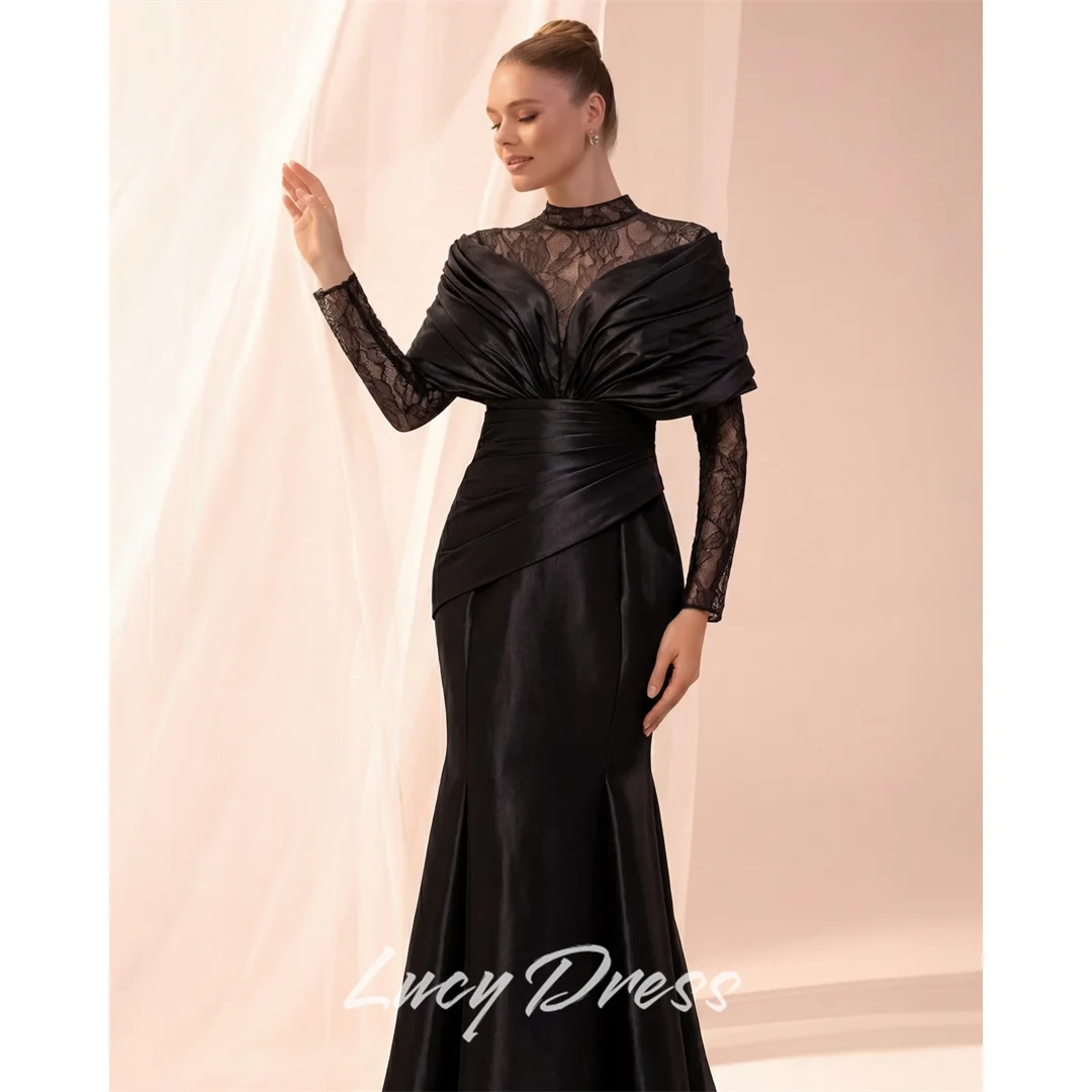 Lucy Satin High Black Mermaid Evening Dress 2026 Prom Dress Formal Elegant Draped Customized Robes de Soirée Women's High
Lucy Satin High Black Mermaid Evening Dress 2026 Prom Dress Formal Elegant Draped Customized Robes de Soirée Women's High