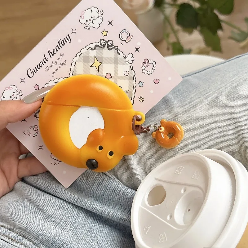 Funda For AirPods 4 3 2 1 Pro Pro2 Earphone Case 3D Bagel Bread Dog Cartoon Silicone Protective With Pendant Headphone Box Cover
Funda For AirPods 4 3 2 1 Pro Pro2 Earphone Case 3D Bagel Bread Dog Cartoon Silicone Protective With Pendant Headphone Box Cover