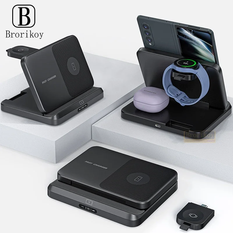 Складная Беспроводная зарядная станция 3 в 1, 15 Вт, для Samsung Z Fold 3 Z Flip4 Qi, быстрая Беспроводная зарядка для Galaxy Watch 6, наушники 2
Складная Беспроводная зарядная станция 3 в 1, 15 Вт, для Samsung Z Fold 3 Z Flip4 Qi, быстрая Беспроводная зарядка для Galaxy Watch 6, наушники 2