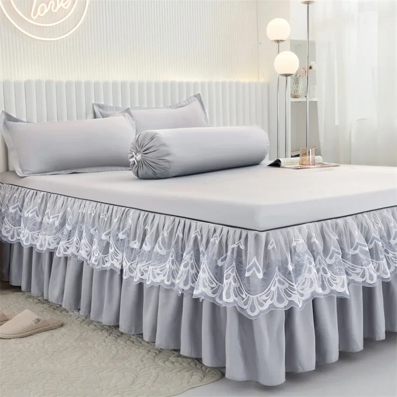 European Lace Drop Bed Skirt Embroidery Cotton Bedspread Girl Room Princess Solid Color Bedspread Double Bed Protection Cover
European Lace Drop Bed Skirt Embroidery Cotton Bedspread Girl Room Princess Solid Color Bedspread Double Bed Protection Cover