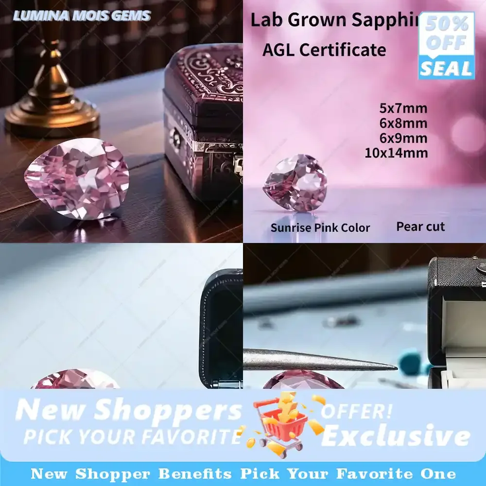 L-Top Sunrise Pink Color Lab Grown Sapphire Pear Shape VVS1 Gemstone Beads for Diy Jewelry Making Selectable Certificate
L-Top Sunrise Pink Color Lab Grown Sapphire Pear Shape VVS1 Gemstone Beads for Diy Jewelry Making Selectable Certificate