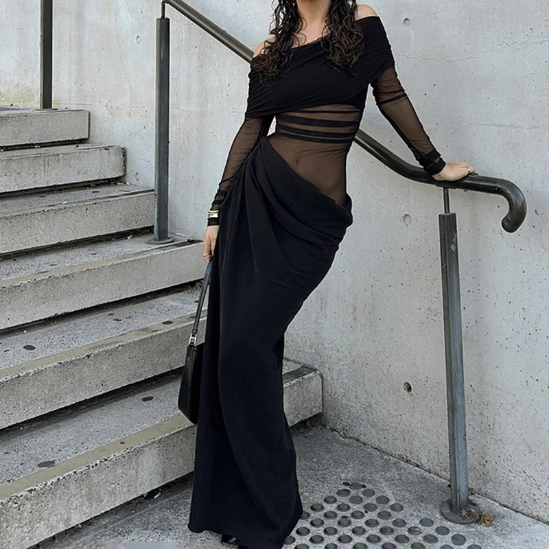 Elegant Mesh Patchwork Long Sleeve Bodycon Party Club Evening Dress Sexy Double Layer Perspective Vestido Y2k Summer Maxi Dress
Elegant Mesh Patchwork Long Sleeve Bodycon Party Club Evening Dress Sexy Double Layer Perspective Vestido Y2k Summer Maxi Dress