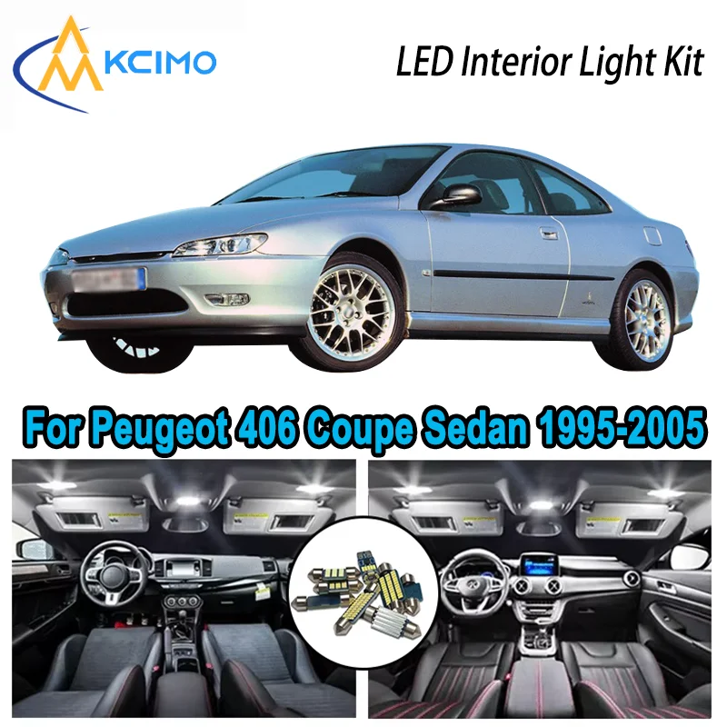 High-Quality LED Interior Kit for Peugeot 406 Coupe Sedan Wagon SW 1995-2005 Premium Error-Free Dome Map Trunk Automotive Lamps
High-Quality LED Interior Kit for Peugeot 406 Coupe Sedan Wagon SW 1995-2005 Premium Error-Free Dome Map Trunk Automotive Lamps