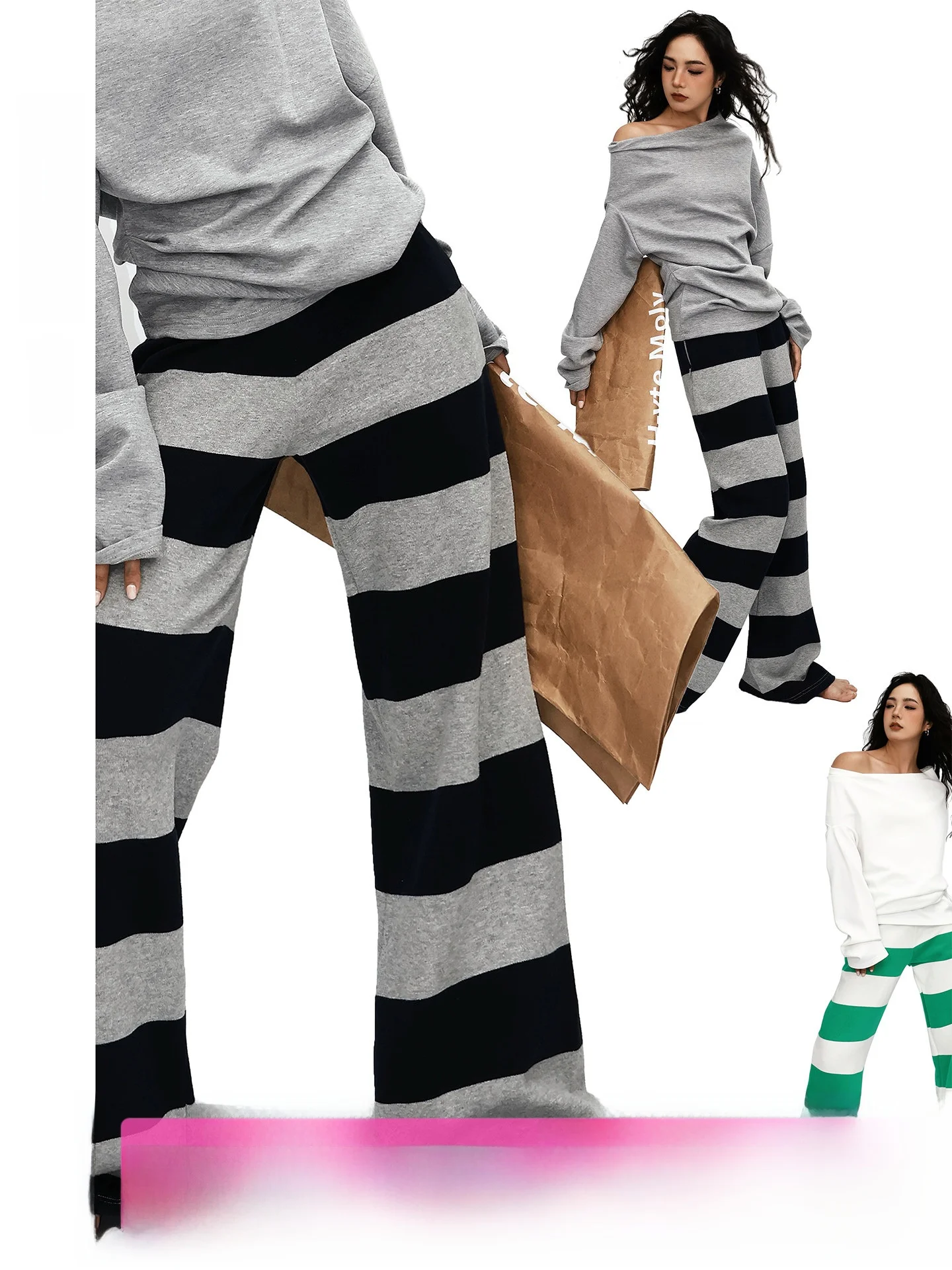 Cool Double Waist Design Casual Pants Women's Striped Color Block Simple Straight Leg Sweatpants Comfortable Cotton Blend
Cool Double Waist Design Casual Pants Women's Striped Color Block Simple Straight Leg Sweatpants Comfortable Cotton Blend