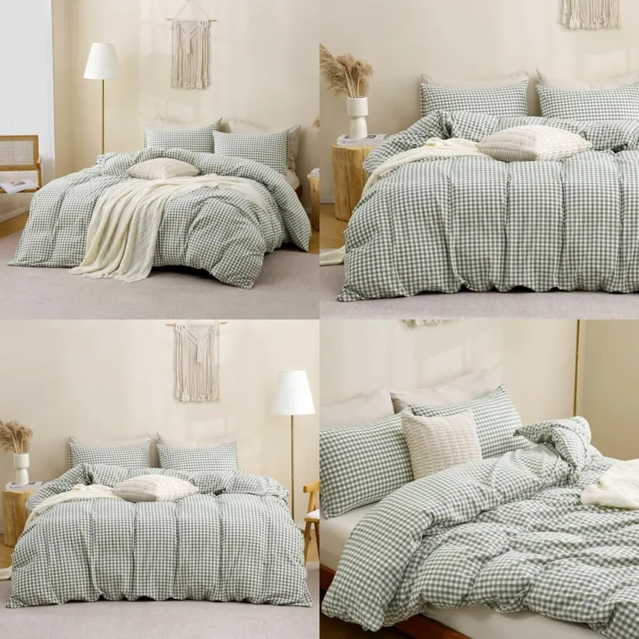 Duvet Cover Bedding Set 100% Washed Cotton Like Linen Feel Super Soft Comfortable 3 Pcs Vintage Plaid Checke Comforter Cover Se
Duvet Cover Bedding Set 100% Washed Cotton Like Linen Feel Super Soft Comfortable 3 Pcs Vintage Plaid Checke Comforter Cover Se