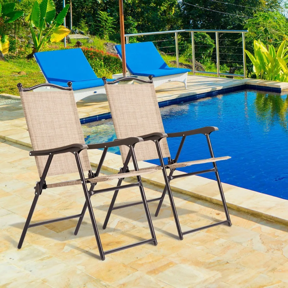 Set of 2 Patio Folding Sling Back Chairs Camping Deck Garden Beach Yellow
Set of 2 Patio Folding Sling Back Chairs Camping Deck Garden Beach Yellow