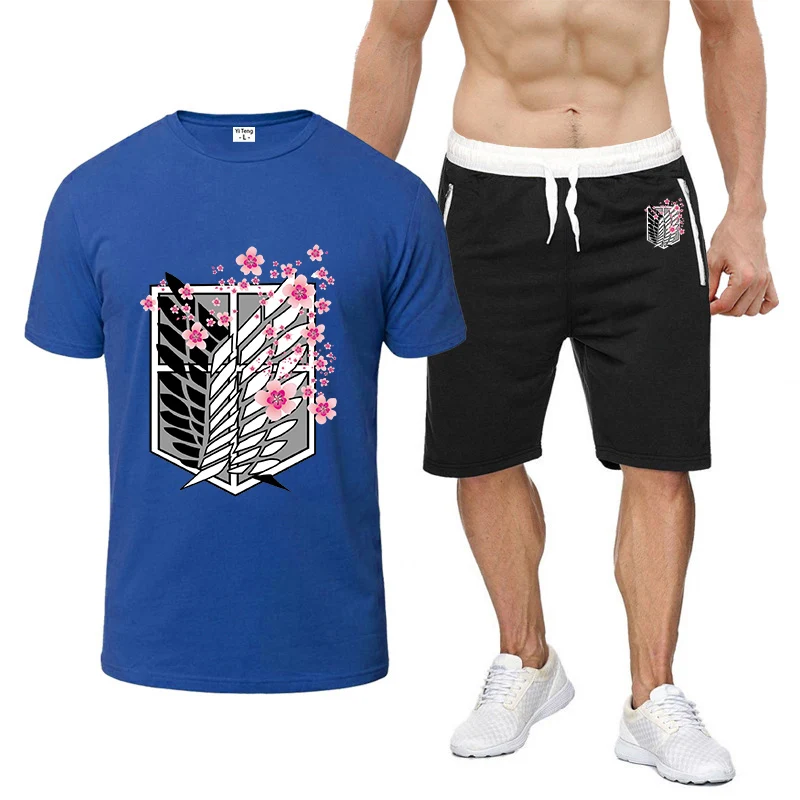 2025 Japanese Anime Summer Man's Attack on Titan Logo Print Short Sleeve Round Neck Slim T-shirt+Breathable Sweatpants Suits
2025 Japanese Anime Summer Man's Attack on Titan Logo Print Short Sleeve Round Neck Slim T-shirt+Breathable Sweatpants Suits