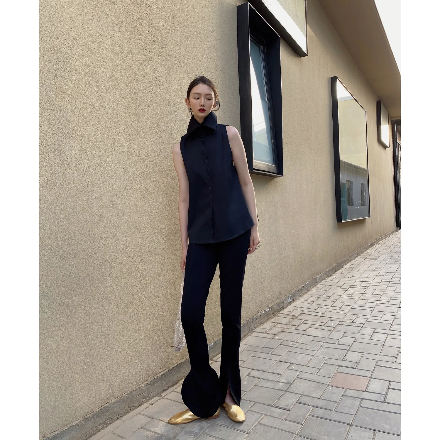 NOUX Future Sensation Slimming Petal Bla Asymmetrical Micro Flared Floor-Length Pants Women Summer Elastic Casual Trousers
NOUX Future Sensation Slimming Petal Bla Asymmetrical Micro Flared Floor-Length Pants Women Summer Elastic Casual Trousers