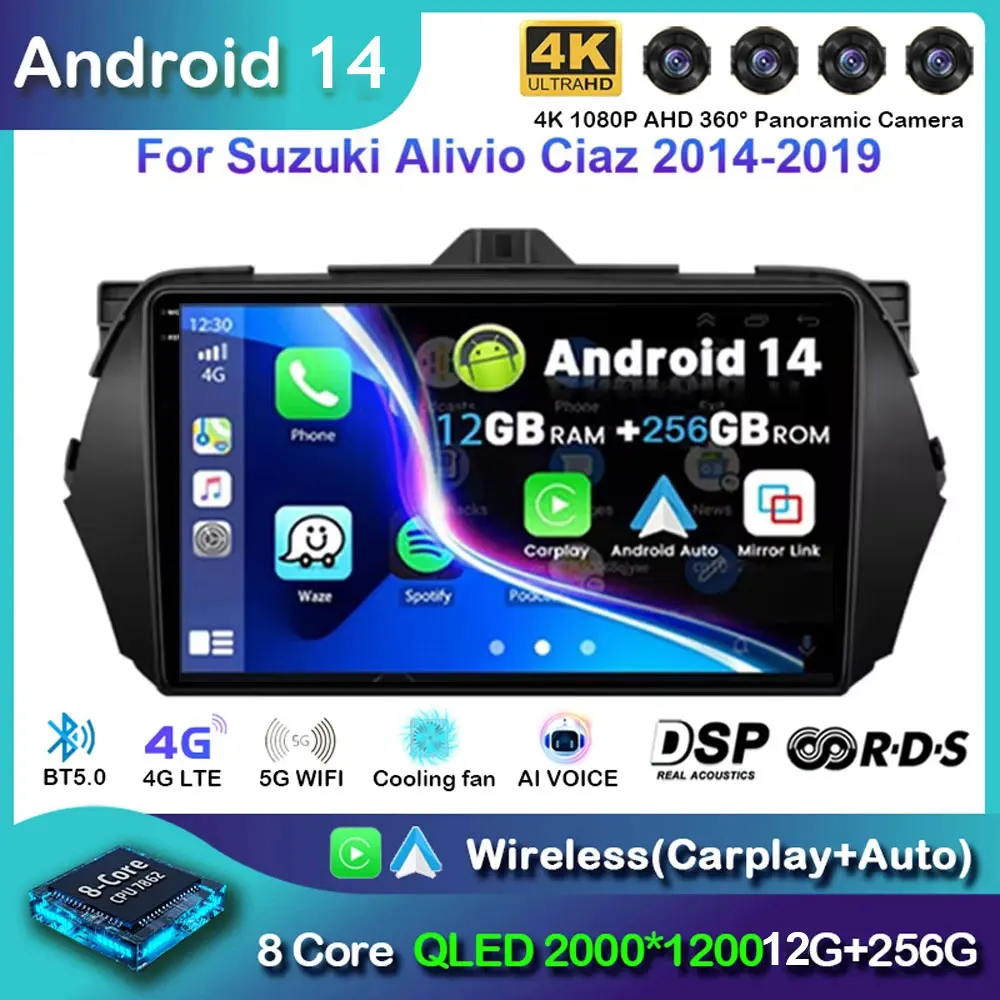 Andtoid 14 Car Radio GPS Navigation For Suzuki Alivio Ciaz 2014-2019 Android Multimedia Video Player Audio Stereo Carplay 4G BT
Andtoid 14 Car Radio GPS Navigation For Suzuki Alivio Ciaz 2014-2019 Android Multimedia Video Player Audio Stereo Carplay 4G BT