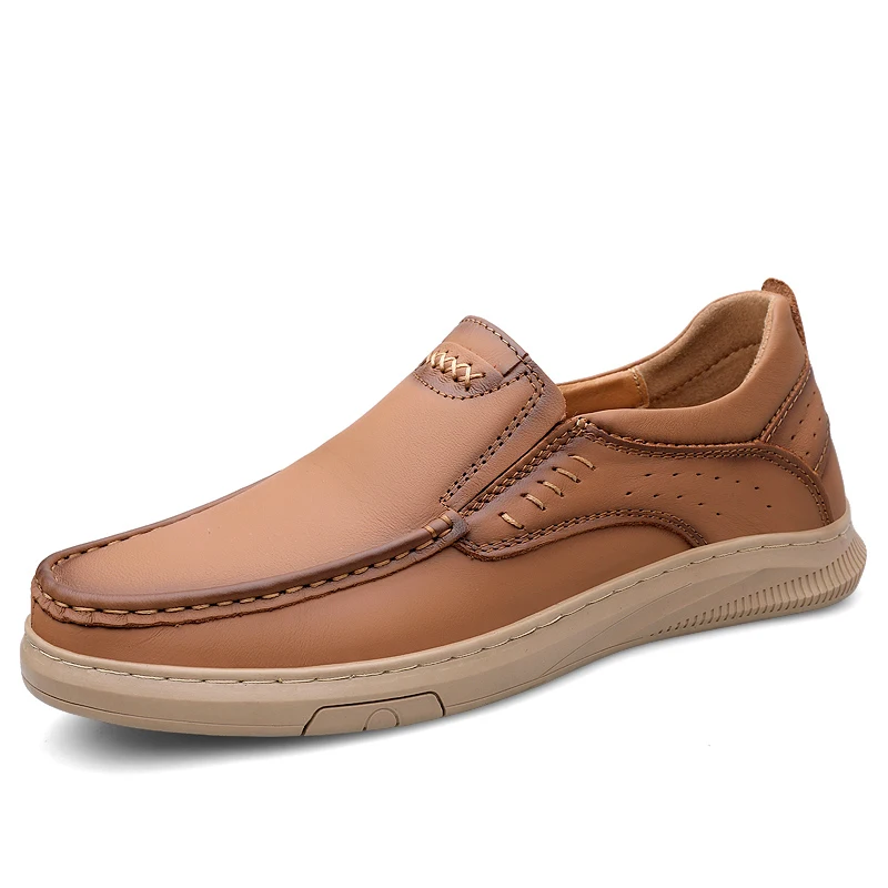 New large-sized men's leather shoes made of 100% genuine cowhide. Fashionable and casual hiking and sports men's loafers.
New large-sized men's leather shoes made of 100% genuine cowhide. Fashionable and casual hiking and sports men's loafers.