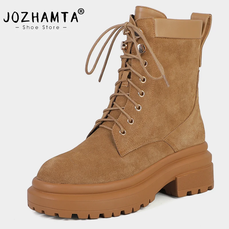 JOZHAMTA Size 34-40 Women Ankle Boots Genuine Leather Platform Shoes Thick Heels Fall Winter Short Booties Casual Daily Office
JOZHAMTA Size 34-40 Women Ankle Boots Genuine Leather Platform Shoes Thick Heels Fall Winter Short Booties Casual Daily Office