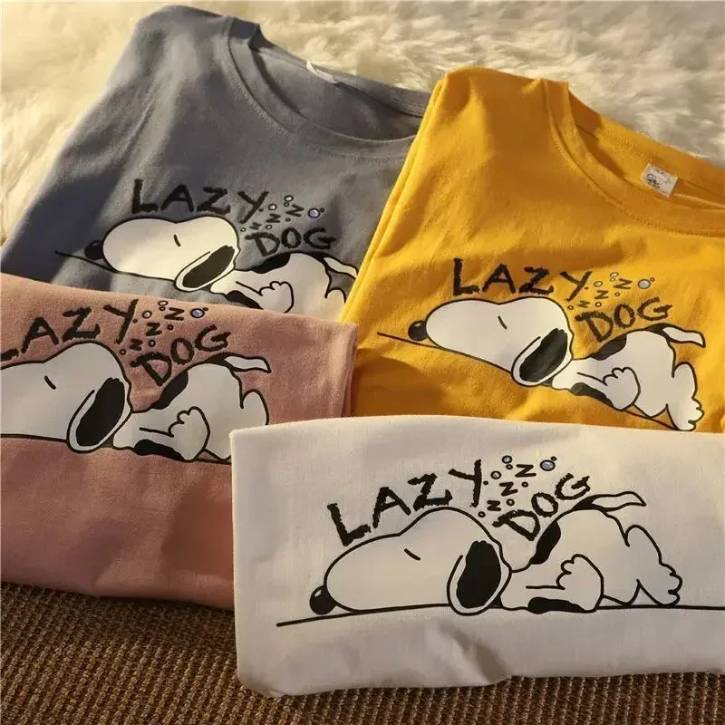 men's and women's short sleeve summer top fashionable Snoopy Cartoon T-shirt cute round neck bottomcoat
men's and women's short sleeve summer top fashionable Snoopy Cartoon T-shirt cute round neck bottomcoat